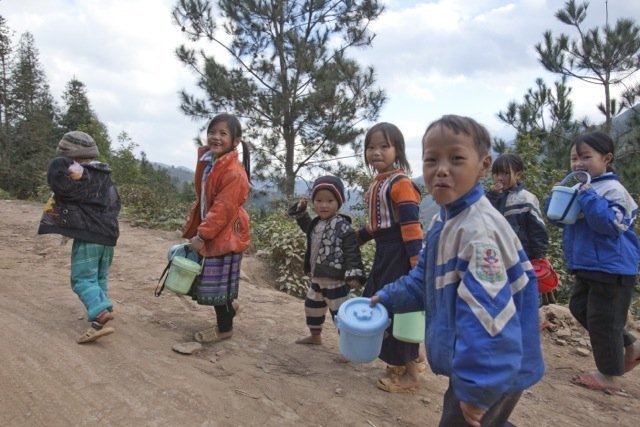 mu cang chai, kids, children, school