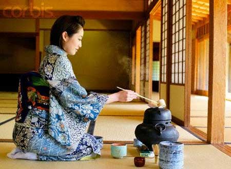Japanese culture, Ha Noi, hand-made silk sakura display, Japanese tea ceremony