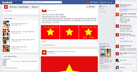facebook, avatar, online community, vietnamese flag, netizen, april 30, may day