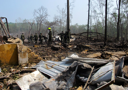 firework warehouse, explosion, phu tho