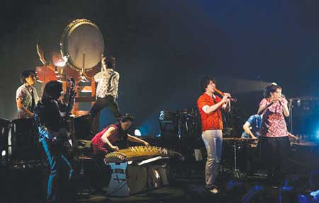 Viet Nam, Ha Noi, Japanese orchestra, musical instruments