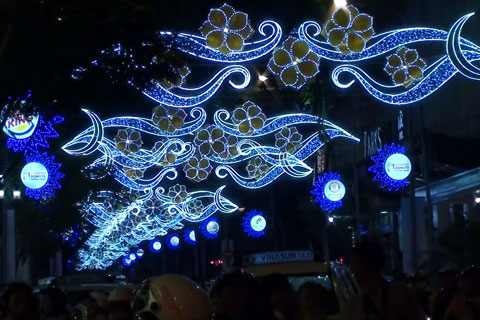 christmas, saigon, decoration, streets, buildings, trading centers