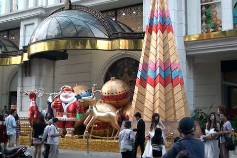 christmas, saigon, decoration, streets, buildings, trading centers