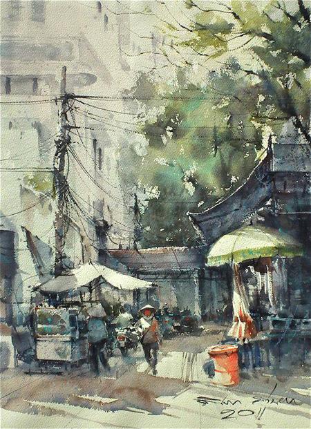 Direk Kingnok, paintings of vietnam, thai artist