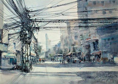 Direk Kingnok, paintings of vietnam, thai artist