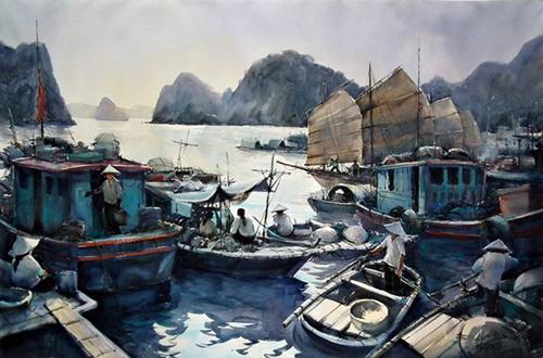 Direk Kingnok, paintings of vietnam, thai artist