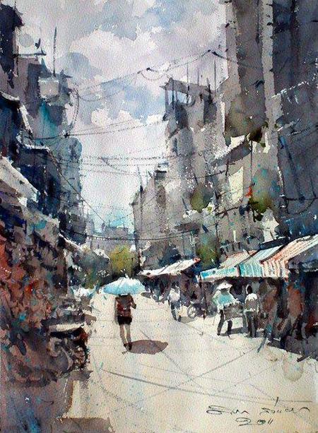 Direk Kingnok, paintings of vietnam, thai artist