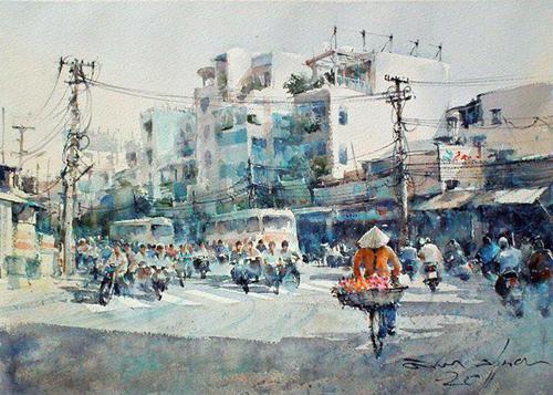 Direk Kingnok, paintings of vietnam, thai artist