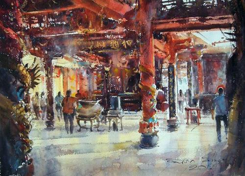 Direk Kingnok, paintings of vietnam, thai artist