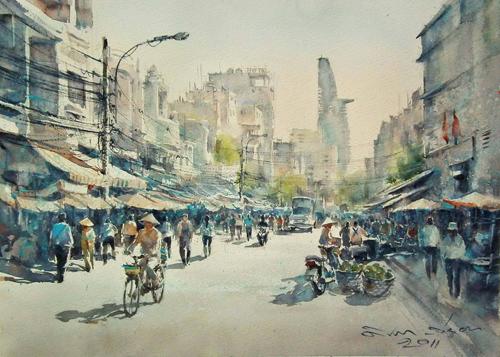 Direk Kingnok, paintings of vietnam, thai artist