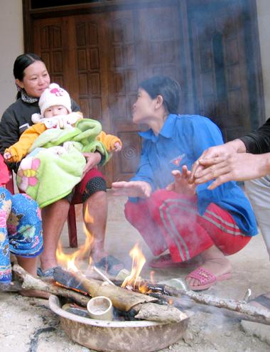 thanh hoa, cold spell, kids, h'mong people