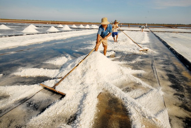 salt workers, binh phuoc, salt fields, hot spells