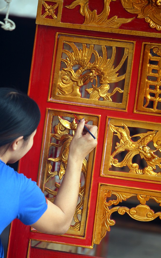 kieu ky, gilded, gold inlaid