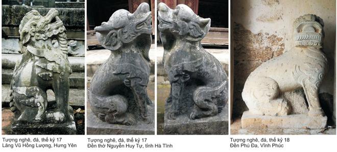 mascot, animal stone statue, nghe, lion, sau, unicorn, temples, cultural identity