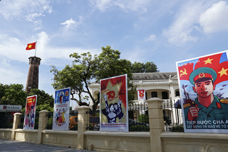 Historical places, Hanoi, ho chi minh mausoleum, flagpole