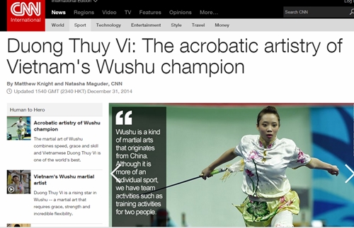 CNN spotlights Vietnamese wushu athlete Duong Thuy Vi