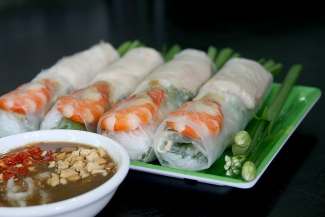 Vietnamese fresh rolls, banh xeo, nem lui, nem nuong, bo la lot, ca nuc hap cuon banh trang