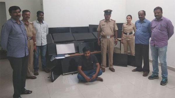 India hotel guest, arrested, stealing TVs