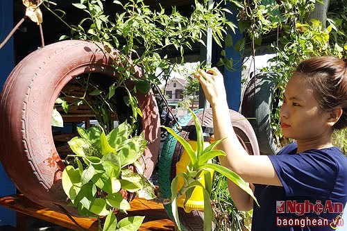 Nghe An man's tyre-made garden, social news, vietnamnet bridge, english news, Vietnam news, news Vietnam, vietnamnet news, Vietnam net news, Vietnam latest news, vn news, Vietnam breaking news