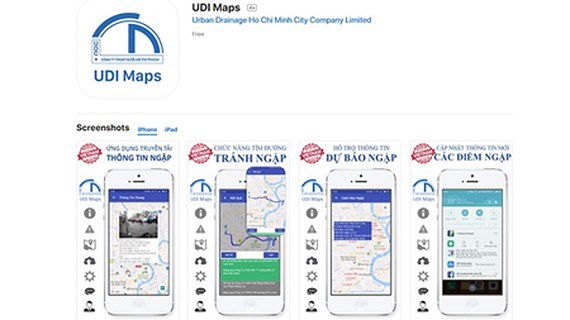 UDI Maps announces inundation locations, IT news, sci-tech news, vietnamnet bridge, english news, Vietnam news, news Vietnam, vietnamnet news, Vietnam net news, Vietnam latest news, Vietnam breaking news, vn news