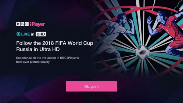 World Cup 2018, BBC iPlayer, stream matches, 4K HDR