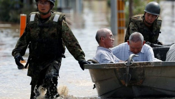 Western Japan, record rainfall, deadly floods and landslides