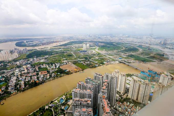 Thu Thien peninsula in district 2 as seen from the observatory.