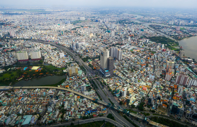 Sai Gon bridge and Thao Dien residential area in the east of the city.